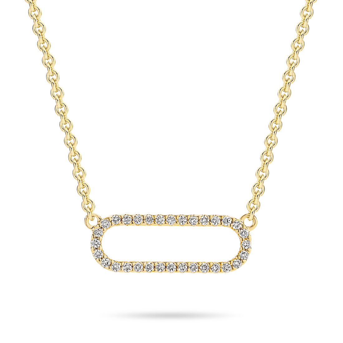 18K Yellow Gold Diamond Claw Set Link Necklace