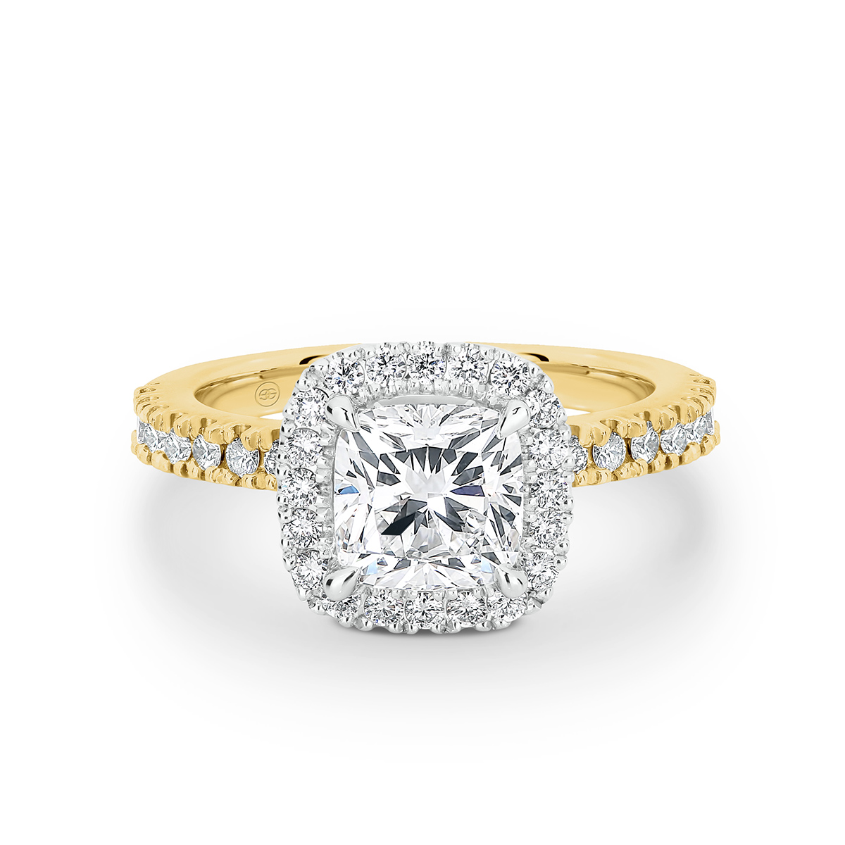 Cushion Square Halo Diamond Engagement Ring