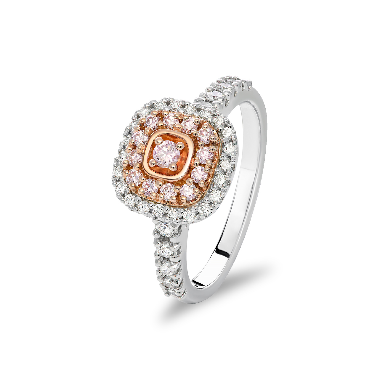 White &#038; Argyle Pink Diamond Blush Elizabeth Ring