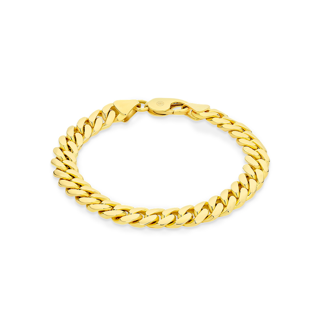 18K Yellow Gold Flat Curb Link Bracelet