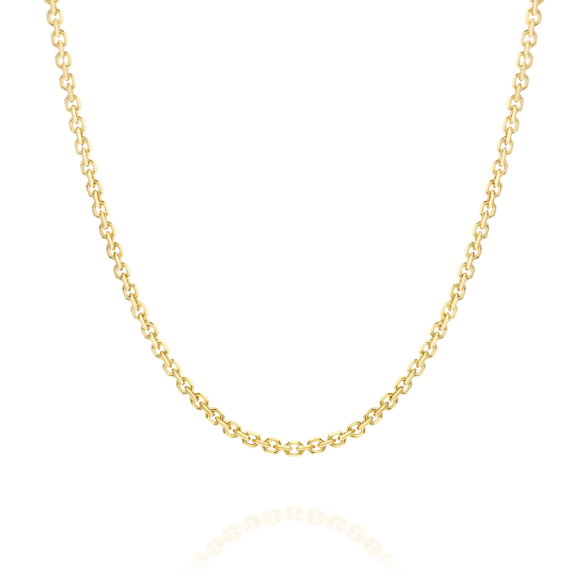 18K Yellow Gold Oval Link Diamond Cut Chain &#8211; Small