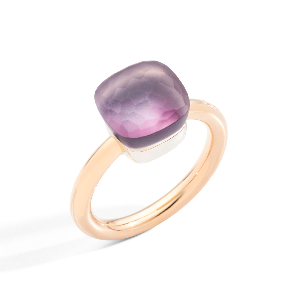 Pomellato Nudo Gelé Amethyst and Mother of Pearl Ring
