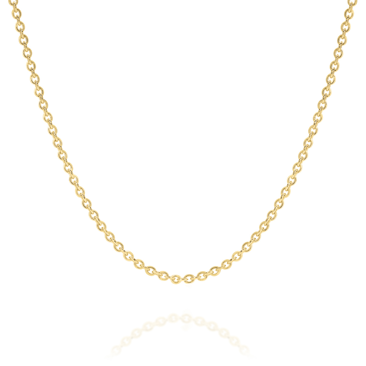 18K Yellow Gold Oval Link Polished Finish Chain &#8211; Petite