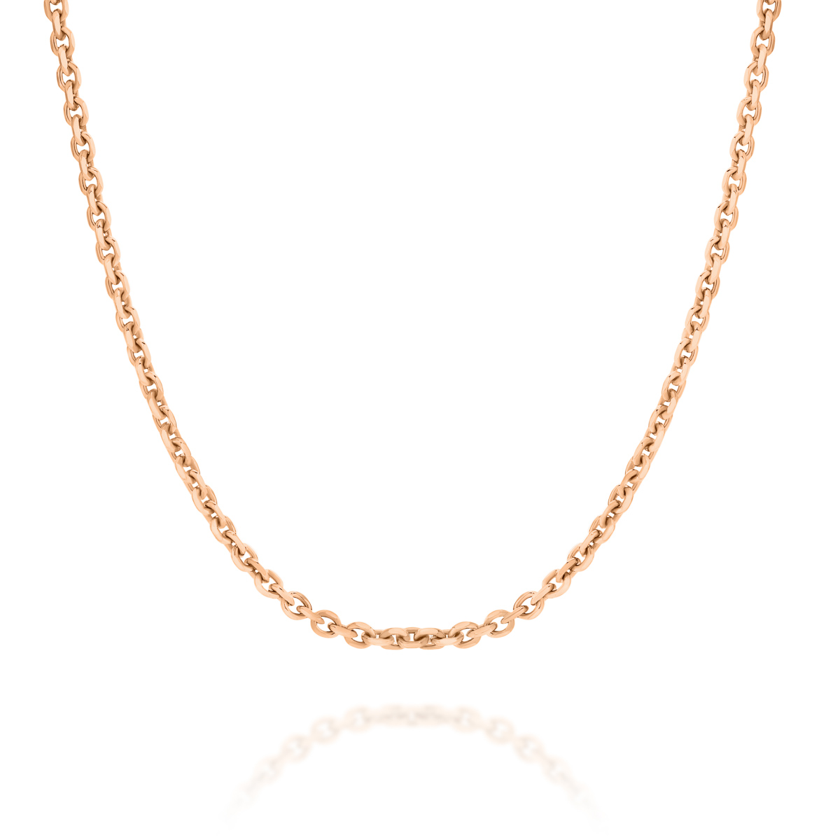 18K Rose Gold Trace Link Diamond Cut Chain &#8211; Small