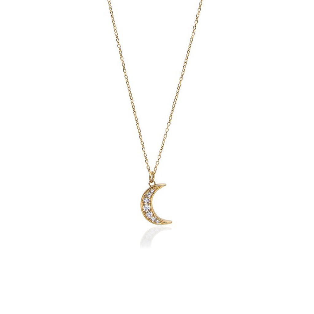 Nialaya Heishi Moon Necklace
